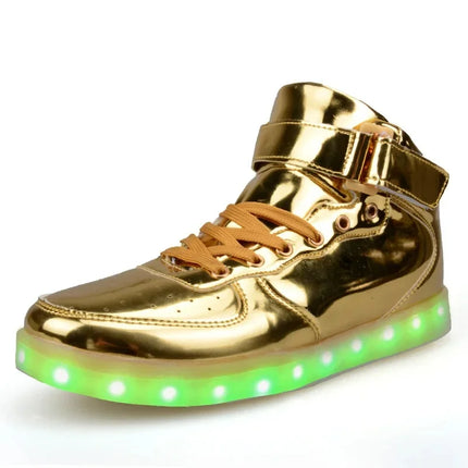 Wholesale LED Light-Up Shoes Plus Size High-Top Charging Colorful Night Fluorescent Couple Board Shoes From China Mainland