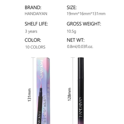 Pearlescent Eyeliner Stick Pen Glitter Eyes Shadow Waterproof Quick-dry Gold Eye Liner Shiny High-gloss Cosmetics Beauty Makeup