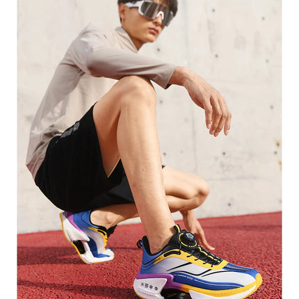 Family carbon plate running shoes for Boys Big Boys Student rotating button Technology TPU+ Popcorn high pop sneakers for girls