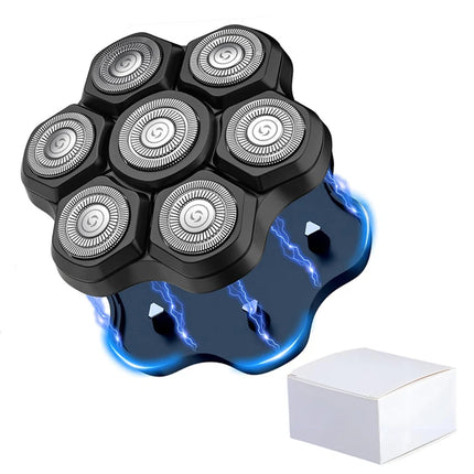 Magnetic Adsorption Replaceable Electric Shaver Head 7D Floating Blade With Double Knife Net Spare Common Interface Razor Head
