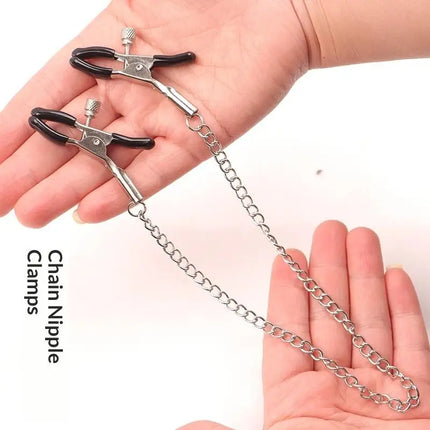 Hoyytu 3 Style Metal Nipple Clamps Sex Toys For Women With Chain Bondage Slave Nipple Labia Clitoris Stimulator Sexy Toys
