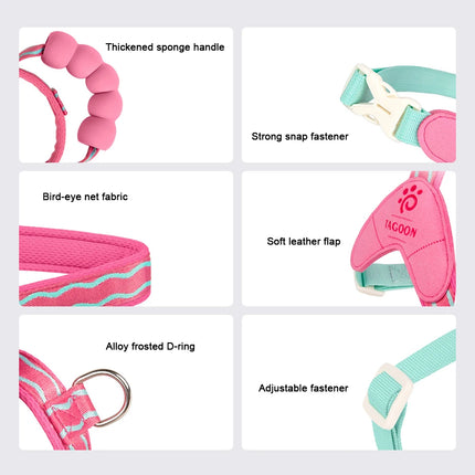 Dog Harness Leash Set Step-In No-Pull Easy Escape Proof Vest with Dual Leash Clips  for Puppy Small Medium  Dogs