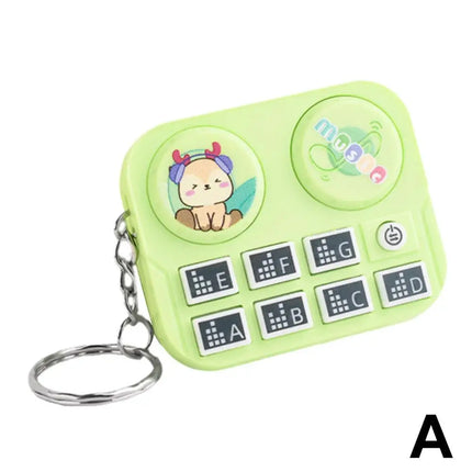1pc Mini Music DJ Disc Player Keychain Musical Instrument Sound Button Toy Games Children's Educational Toy Bag Pendant Keychain