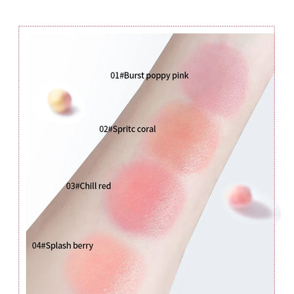 4pcs Matte expansion color, natural nude makeup, lips and cheeks, transparent jelly, powder blusher stick, powder blusher cream