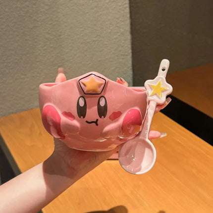 Cute Star Kirby Cartoon Peripheral Ceramic Rice Bowl Personal Dining Bowl Special Beautiful Bowl Children'S High End Home Furnis