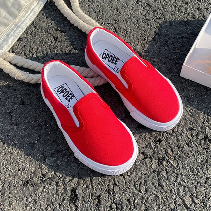 1020 Fashionable and breathable children's canvas shoes, soft-soled board shoes for boys and girls, solid color children's shoes