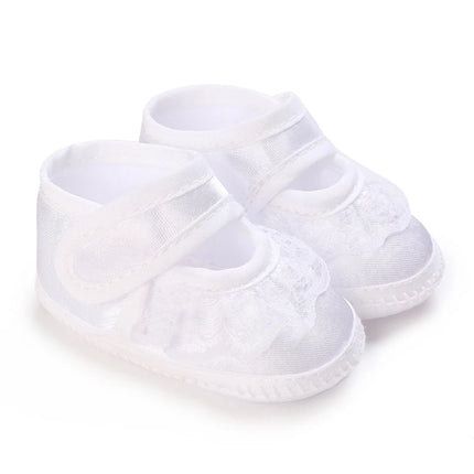Multiple Options Newborn Baby First Baptist Shoe: Newborn Boy and Girl White Baptist Shoes Soft Sole Walking Shoes Size-9CM-10CM