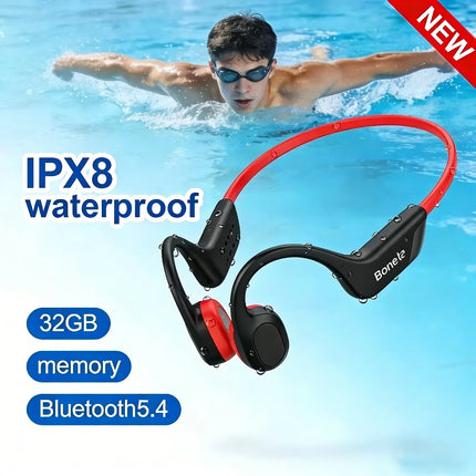 Bone Conduction Headset Wireless Swimming Sports Headphone IPX8 Bluetooth 5.4 With Mic Waterproof Exercise Fitness 2026 NEW