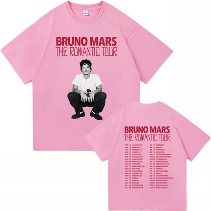 The Romantic Album T Shirt Bruno Mars The Romantic Tour 2026 Men/women Clothing Vintage Harajuku High Quality Cotton Tshirts