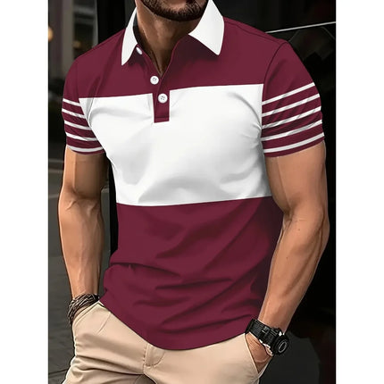 2026 Comfortable Summer Men's Short Sleeved Polo Shirt 100% Polyester Fiber Quick Drying Design Summer Casual Daily Wear Top