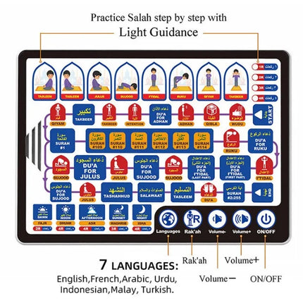 Islamic Tablet AL-Quran Belajar Solat Kit Salah Pray Pad for Muslim Kids Arab Islam Teach Prayer Learning Machine Earlier Toy