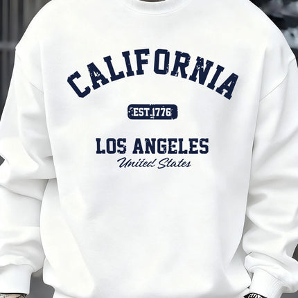 California Los Angeles Prints Sweatshirt Men Street Casual Fashions Sportshirt Autumn Oversize Pullover Fleece Crewneck Clothes