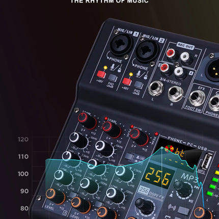Sound card mixer mobile computer live broadcast network K song recording arranging suit belt USB reverberation 5V