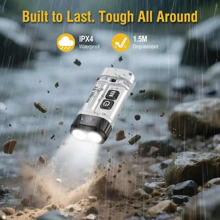 BORUiT U10 LED EDC Flashlight 880LM Super Bright Torch with Magnetic Work Light Use AA or 14500 Battery Camping Pocket Lantern