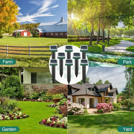 1/4PCS Outdoor Solar Powered Animals Repeller Outdoor Waterproof Repellent for Outdoor Lawns Garden Farmland Plant Protection