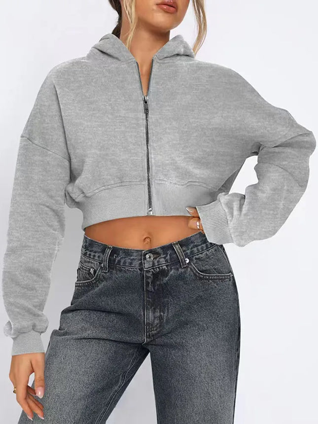 Women's Zip Hoodie Long Sleeve Unisex Fit Fleece Oversized Pullover Fall Winter Streetwear Couple Style Casual Fashion Top