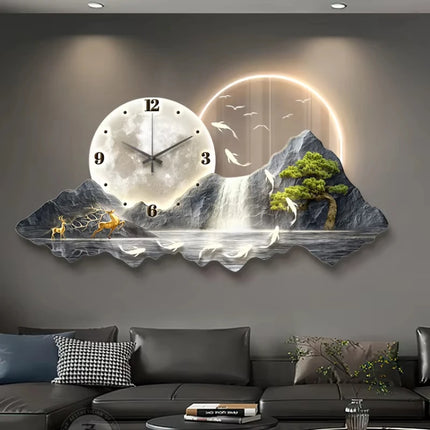 Modern Art Mural Wall Clocks Fashion Led Luxury Mechanism Large Big Size Interior Clock Wall Bathroom Reloj De Pared Wall Decor