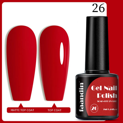 Faandin 7ml 1 Bottle, Solid Color Gel Nail Polish, Selected Red Nail Polish Gel, Uv Lamp Quick-Drying, Alcohol-Free, Full Color, Not Easy to Fade, High Saturation Color, Easy to Use, Can Be Used at Home, Essential Item for Fa