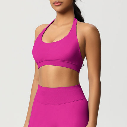 Women Sports Bra Seamless Halter Clothes Push-up Vest Brassiere Gym Top Backless Fitness Yoga Workout Running Underwear