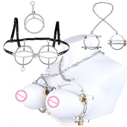 QKKQ Wearable Stainless Steel Breast Bondage Sexy Tools Chest Stimulate Nipples Massager BDSM Sex Toys Couple Erotic Accessories