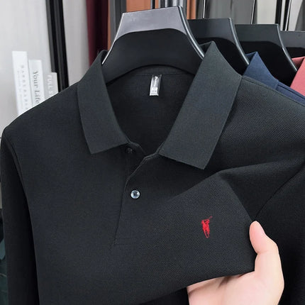 2025 New 100% Cotton High-end Brand Men's Long-sleeved Polo Shirt Autumn Fashion New Luxury Original Embroidery Top Golf T-shirt
