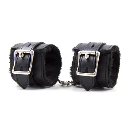 BLACKWOLF Premium Bondage Set Plush Restraint Kits Luxury Collar Anklecuff and Handcuffs Submissive Sex Toy for Fetish Play Fun