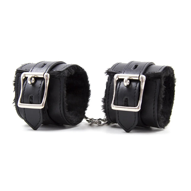 BLACKWOLF Premium Bondage Set Plush Restraint Kits Luxury Collar Anklecuff and Handcuffs Submissive Sex Toy for Fetish Play Fun