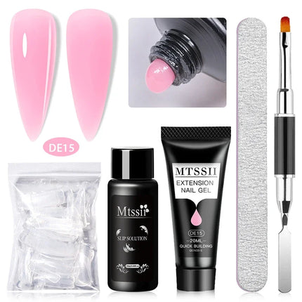 MTSSII 20m Extension Nail Gel Set Manicure Set Finger Quick Buliding Extension Gel Nail Polish Kit Soak Off UV Gel LED Nail Art