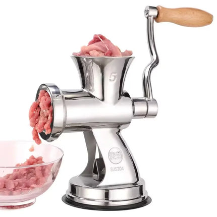 Manual Meat Grinder, Hand Crank Meat Mincer for Home Kitchen Stainless Steel Blades, Non-Slip Base, Easy to Clean