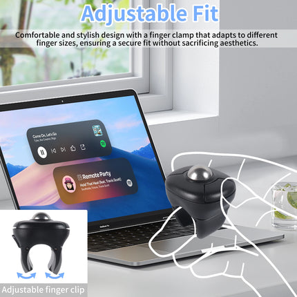 Trackball Ring Mouse Bluetooth Wireless Dual-mode Air Mouse for PPT Browsing Tiktok YouTube Novel Page Turning PC Tablet Phone
