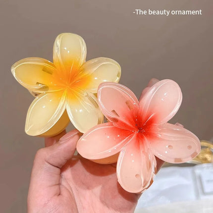 Bohemian Flower Hair Claw Clip For Women Sweet Floral Hair Claws Crab Clamp Barrettes Hawaiian Headwear Beach Accessories Girl