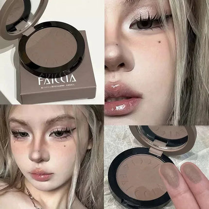 Face Brightening Contouring Makeup Palette Matte Cement Grey Brown Nose Shadow Contouring Modify Natural High Nose Bridge Makeup