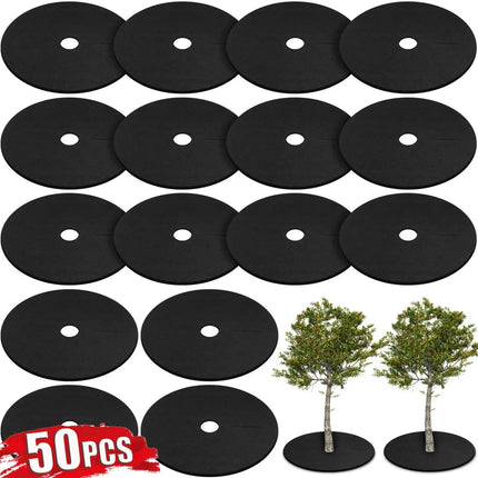 5-50pcs Non Woven Tree Cover Rings Round Protector Weed Fabric Degradable Plant Cover Mat Garden Anti Grass Tools Felt Cloth