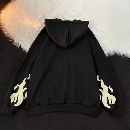 American Style Hoodie Sweatshirt Unisex Casual Cross Design Spring Autumn Streetwear Hip Hop Open Cardigan Street Fashion Out...