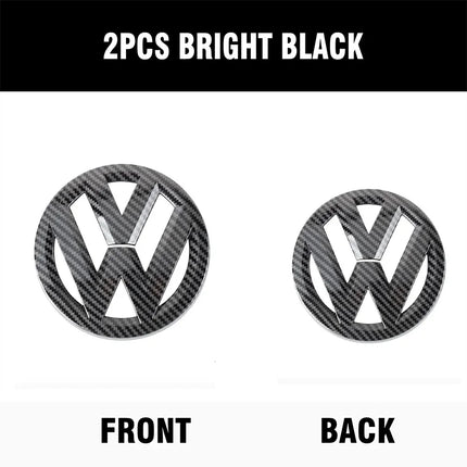 2pcs ABS Car Front Grill Emblem Rear Trunk Badge Logo for Volkswagen VW Golf 5 6 7 7.5 8 MK5 MK6 MK7 MK8 Polo Passat B8 Sticker