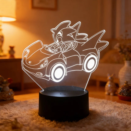 Sonices The Hedgehog Harajuku Anime Figures 3D LED Night Lights Cute Cartoon Home Bedroom Decoration Table Lamps Kids Toys Gifts