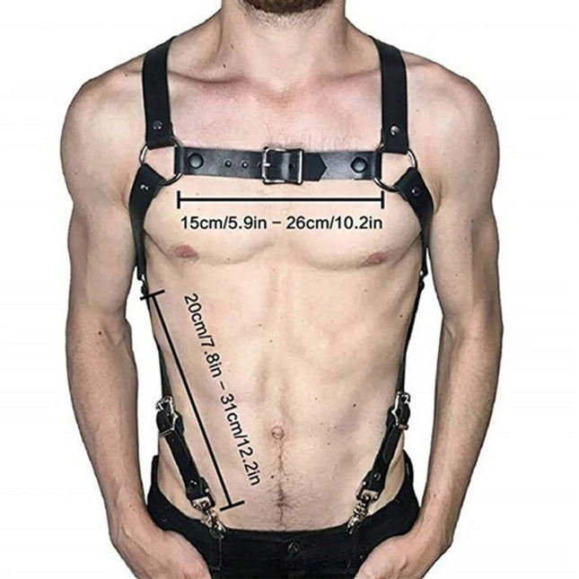 Leather Harness Intimate Sexy Erotic BDSM Pastel Goth GG Belt The Shoulder Belt Men Wedding Garter Harajuku Set Suspender
