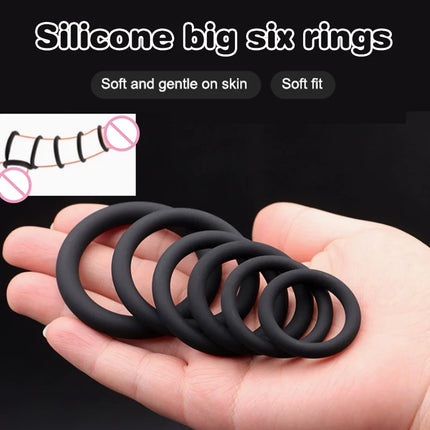 3/6Pcs Silicone Lock Ring for Men Ejaculation Delay Screw Eye Penis Ring Foreskin Hindrance Adult Sexual Health Product