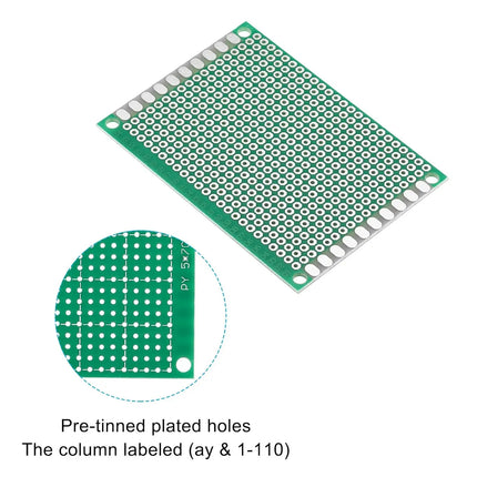 20 Pcs Double Sided PCB Board 2X8 3X7 4X6 5X7 Tinned Through Holes FR4 Prototype Kit Printed Circuit Universal Perfboard for DIY