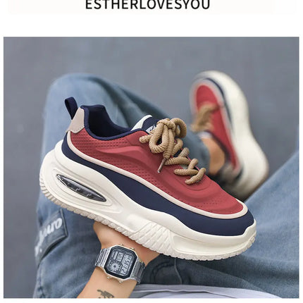 Men's Casual Sports Shoes, Fashionable Thick-Soled Skateboarding Shoes, Trendy and Comfortable Men's Outdoor Shoes