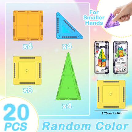 3.75cm Mini Magnetic Tiles Educational Magnetic Building Blocks Set Toy For Kids Children Holiday Gift