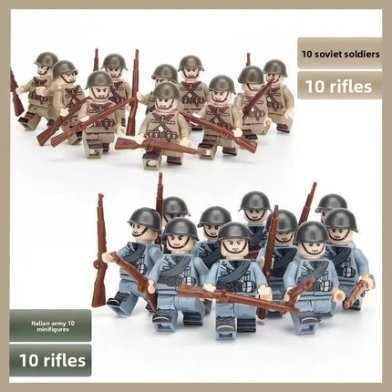 Building blocks World War II soldier figures, marine humanoid dolls educational toys mini figures birthday gifts cartoon figures