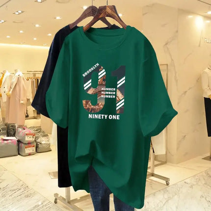 Summer Digital Building Print Cotton Basic T-shirt Women Fashion Casual O-neck Short Sleeve Top Tee Loose Oversized Y2k Pullover
