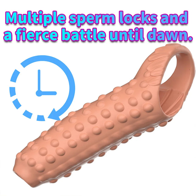 Reusable Penis magnify Cock Rings Delay Ejaculation Penis Condoms Thicken Penis Enlargement Sleeve BDSM Lock Ring SexToy For Men