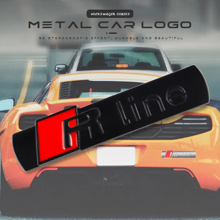 1Pcs 3D Metal Car R LINE Emblem Sticker Badge Decoration For VW GTI RLine Scirocco Polo T5 Passat b6 Golf Tiguan Jetta T-ROC CC