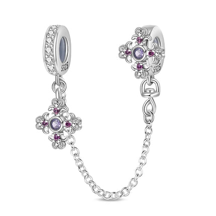 Purple Series 925 Sterling Silver Lily of the Valley Rose Mermaid Witch Hat Charm Fit DIY Bracelet Necklace Charming Gifts