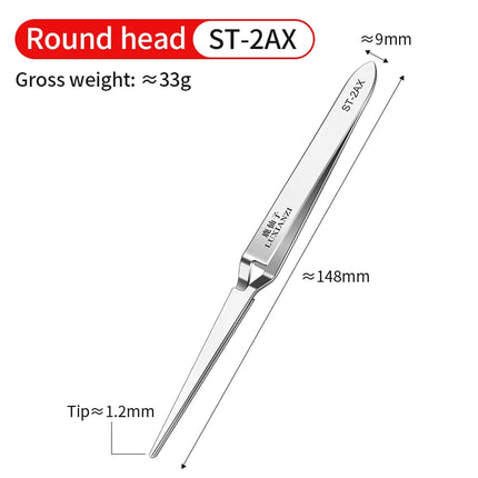 LUXIANZI Stainless Steel Reverse Tweezers Anti-Static Industrial Tweezers Acid Resistant Non-magnetic Precision Forceps Tools