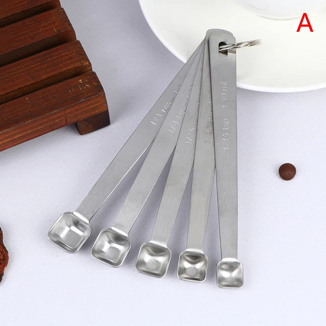 Hot Sale 5Pcs/Set Stainless Steel Small Measuring Spoons Seasoning Dry And Liquid Ingredients Kitchen Accurate Cooking Gadgets