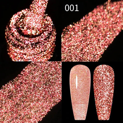 10ml Flamingo Red Magnetic Cat eye Gel Gemstone Glitter Cat Eye Gel Polish Semi-permanent UV LED Cateye Nail Varnish Manicure#GY