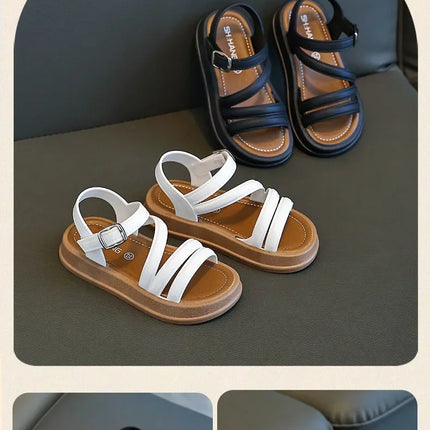 Elegant Summer New Style Korean Version Princess Children's Sandals Elegant Open Toe Stylish Versatile Cute Student Sandals